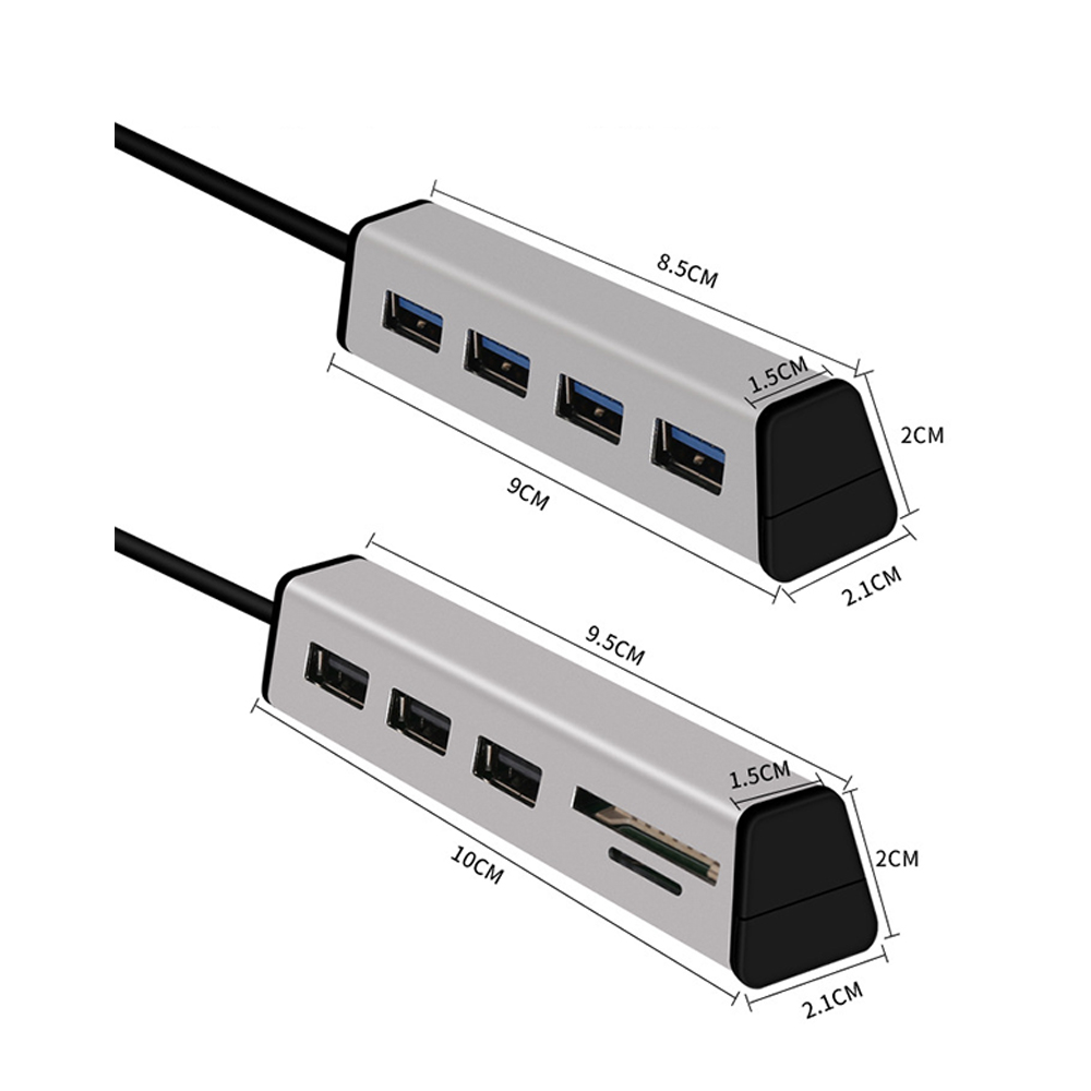 USB2.0 HUB aluminum alloy 4-port splitter With Phone Stand 4