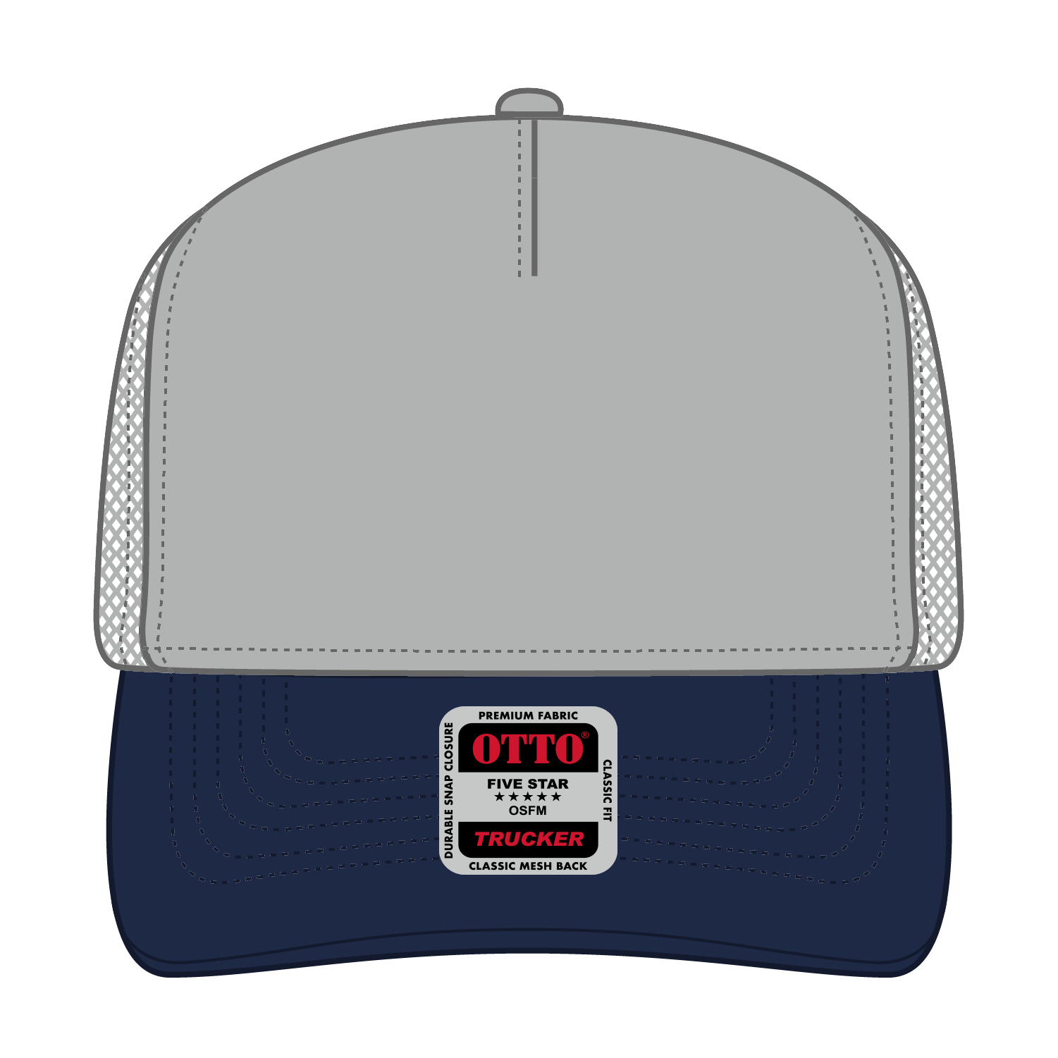 OTTO CAP® 5 Panel Mid Profile Mesh Back Trucker Hat 74