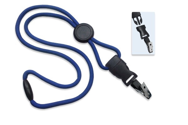 1/4" Polyester Lanyard with Round Slider and Quick Release (Bulldog Clip) 3