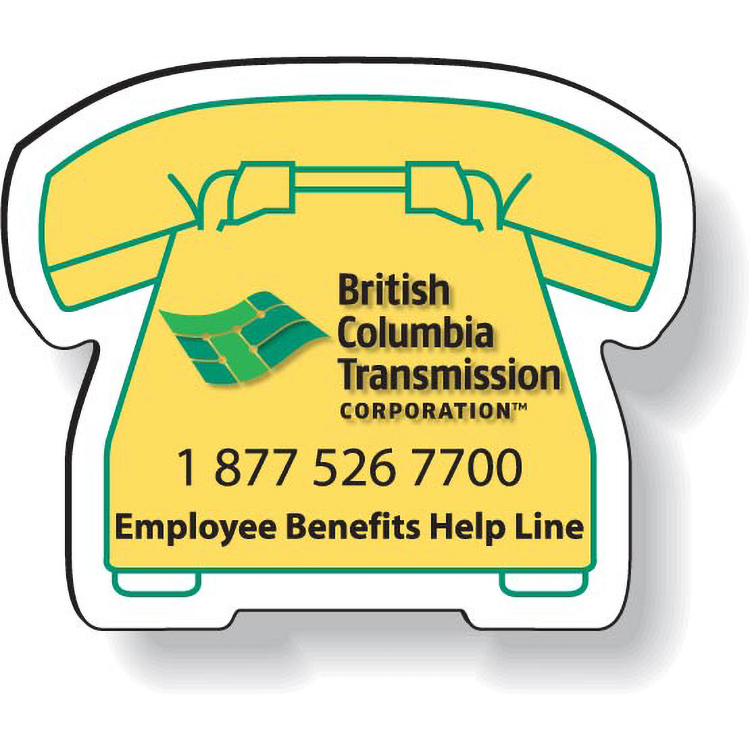 Stock Telephone Magnet .020 (1.66"x1.94") Full Colour Imprint White Vinyl Topcoat