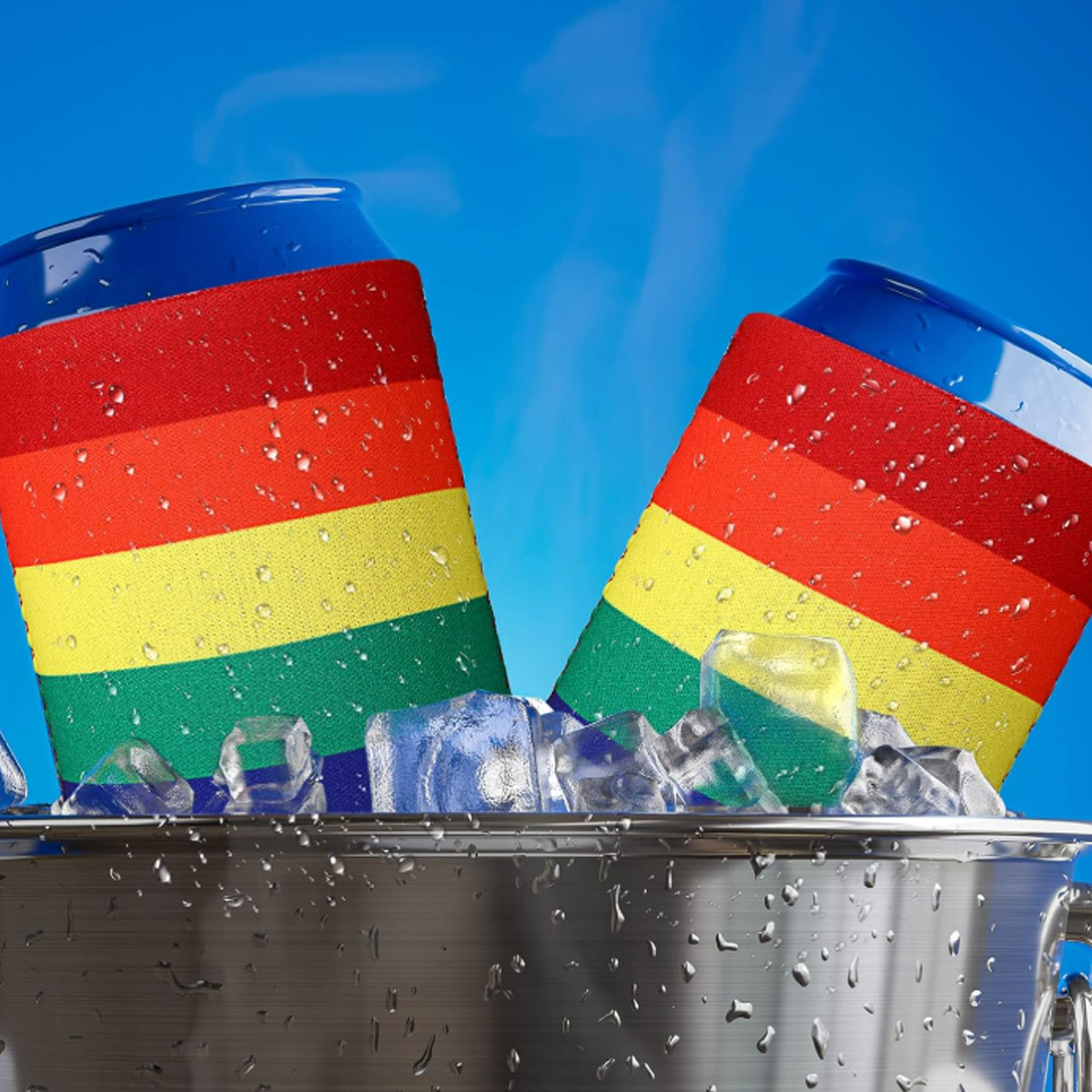 Rainbow Neoprene Can Cooler Sleeve for Pride Events 2
