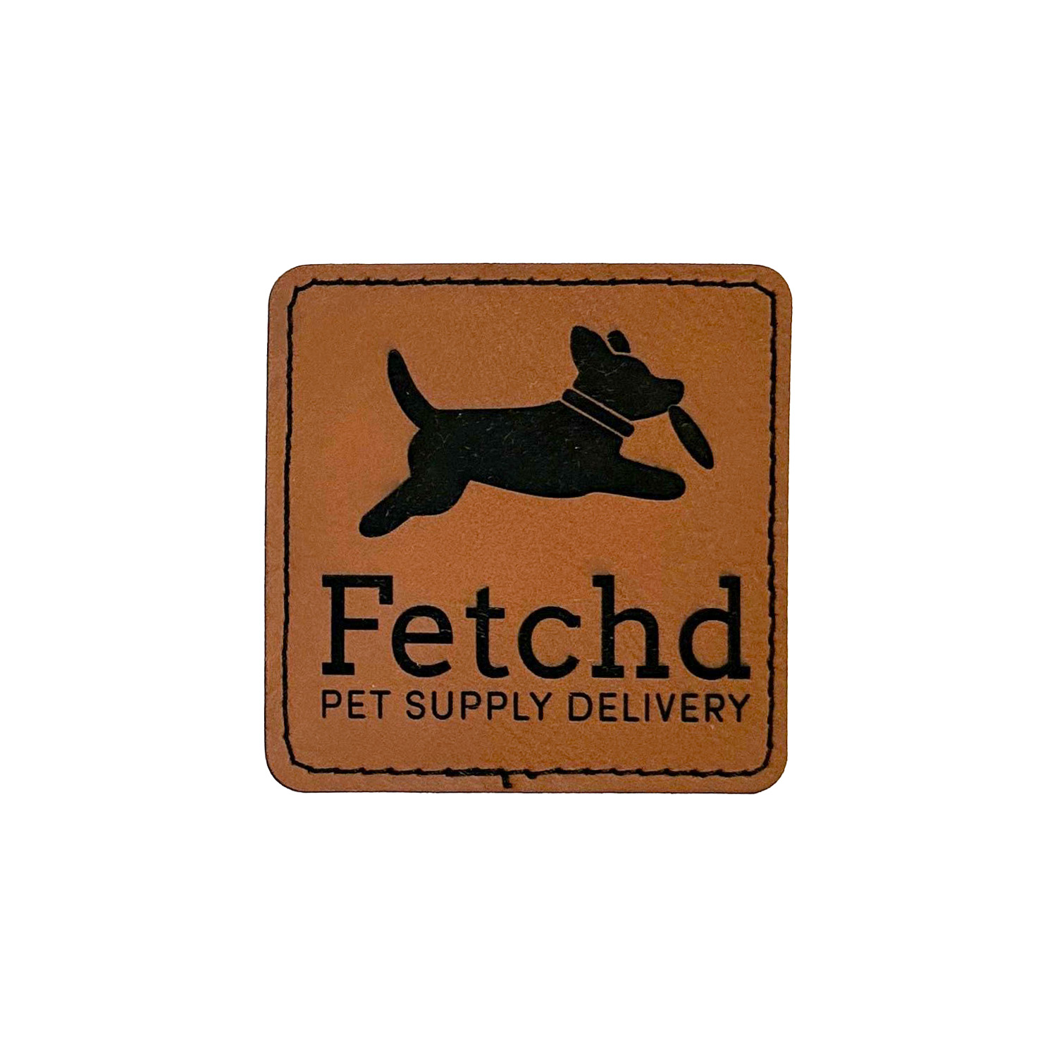 3" Square Iron-on Leatherette Patch