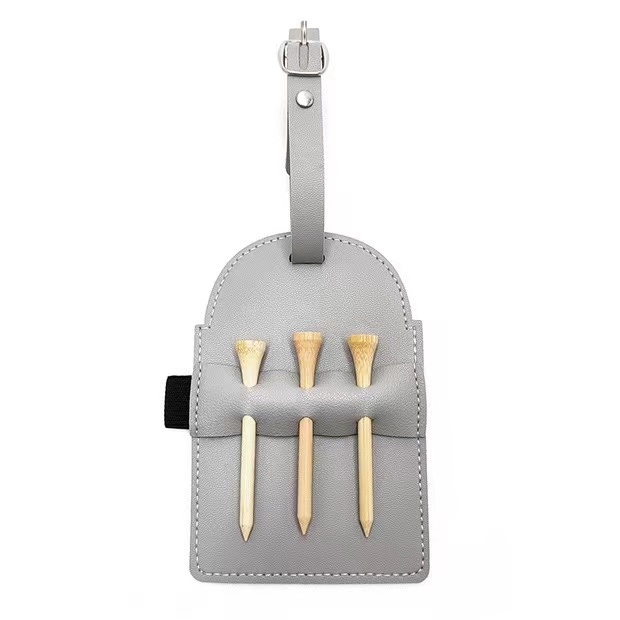 LEATHER GOLF BAG TAG TEE HOLDER 12
