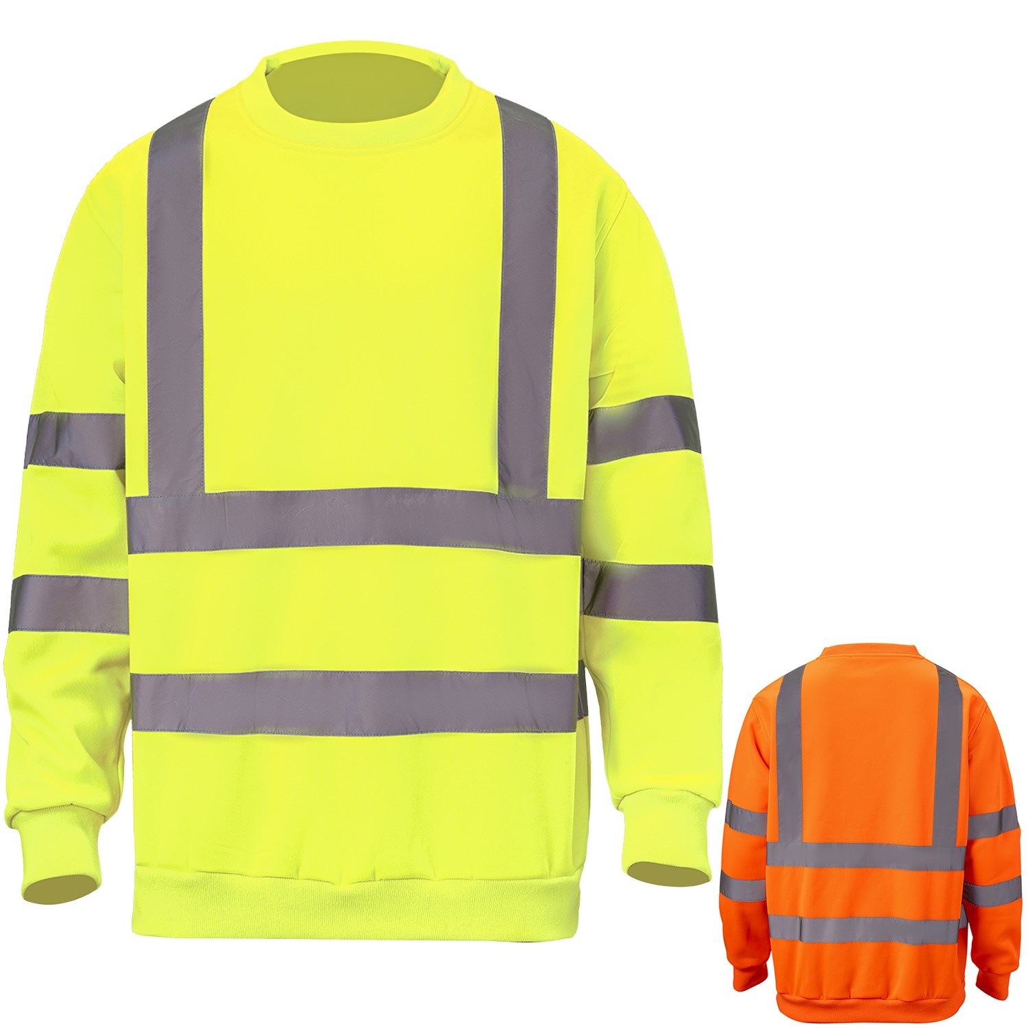 Class 3 Double Band 2" Reflective Tape Safety Sweatshirt 2
