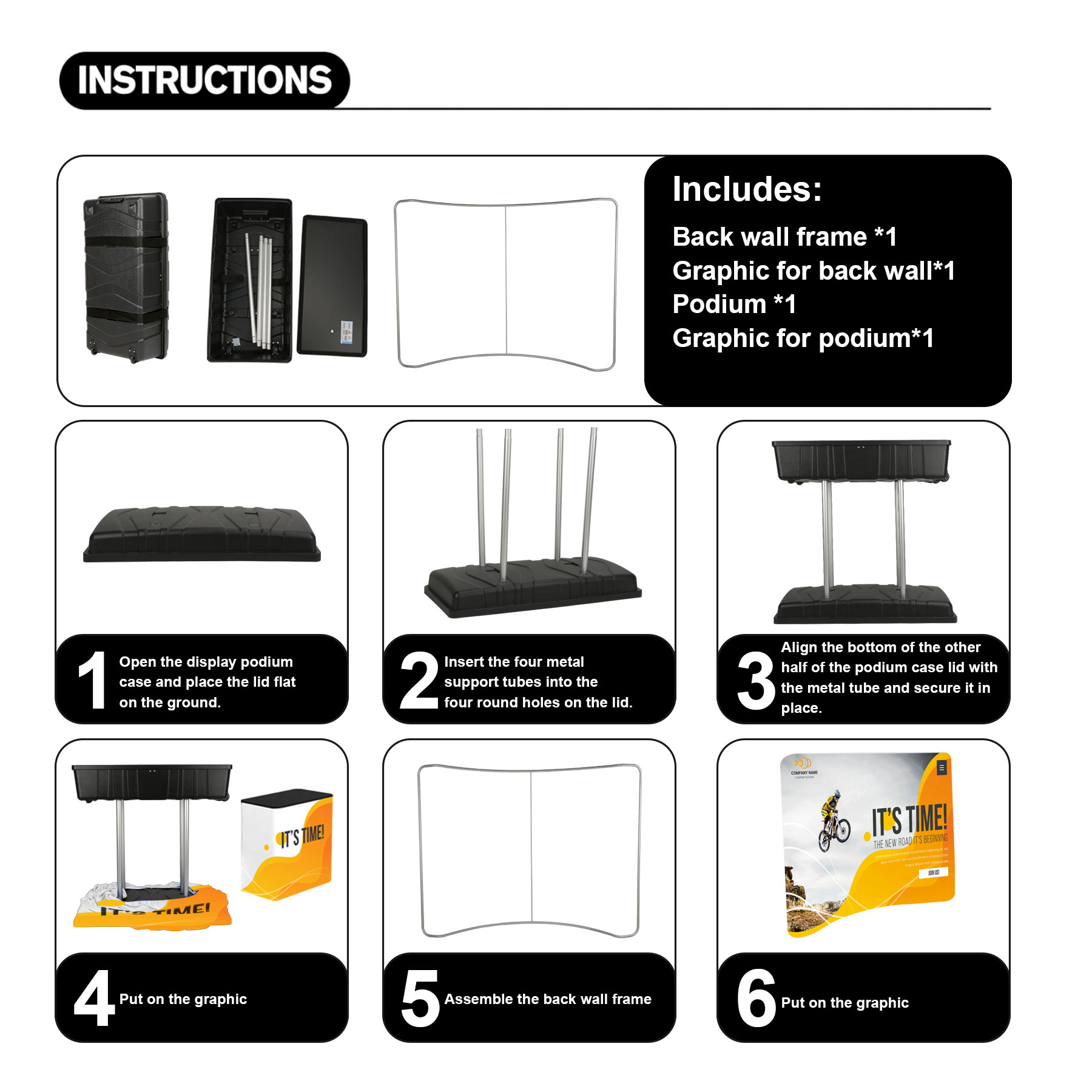 10 Ft Trade Show Display Kit - Curved Back Wall 3