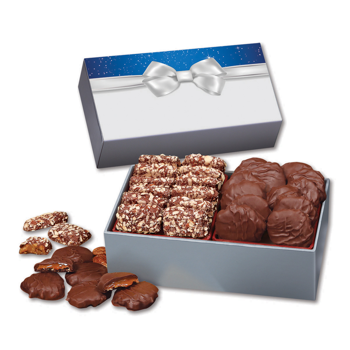 Toffee & Pecan Clusters in Gift Box with Bow Sleeve 3