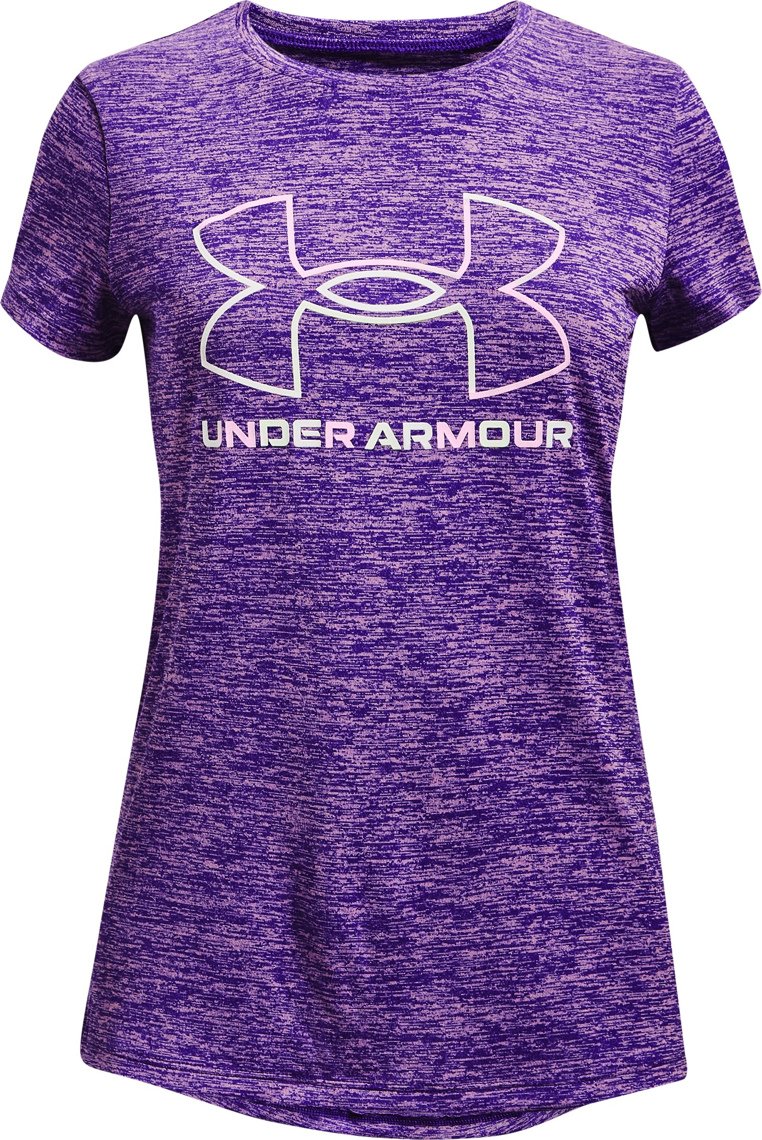 UA Tech Big Logo Twist Girls' Short Sleeve 12