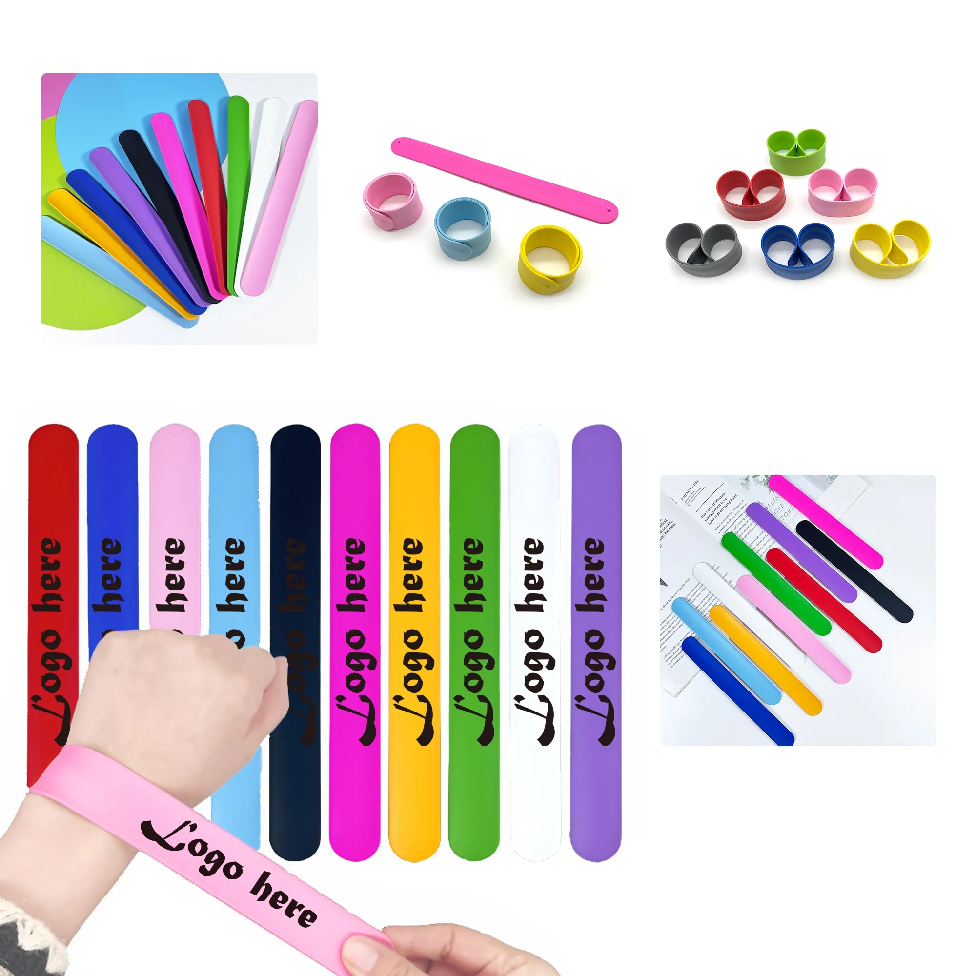 MOQ50 Custom Silicone Slap Bracelets 2