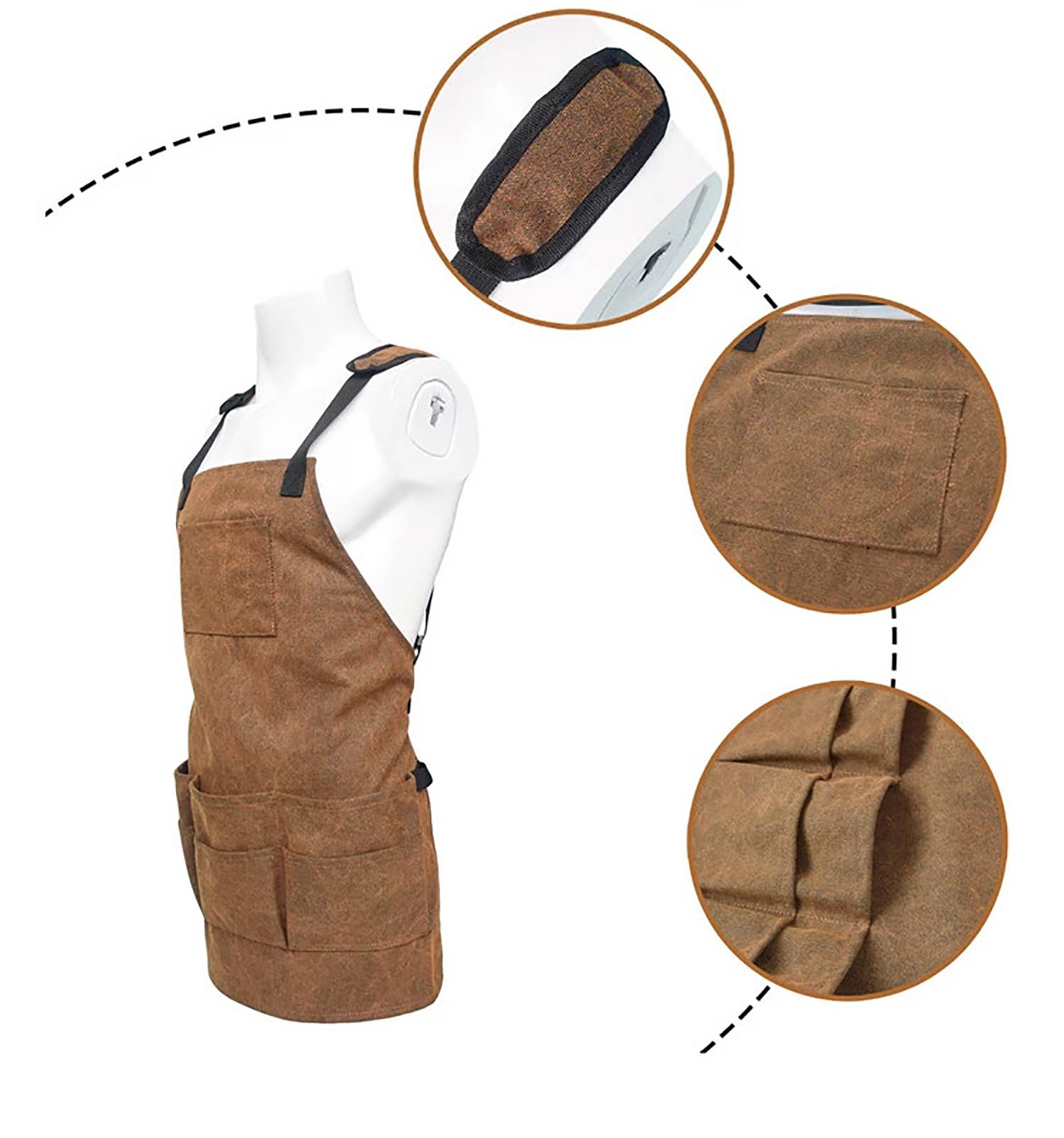 Multi-Pocket Canvas Tool Apron for Household Gardening 4
