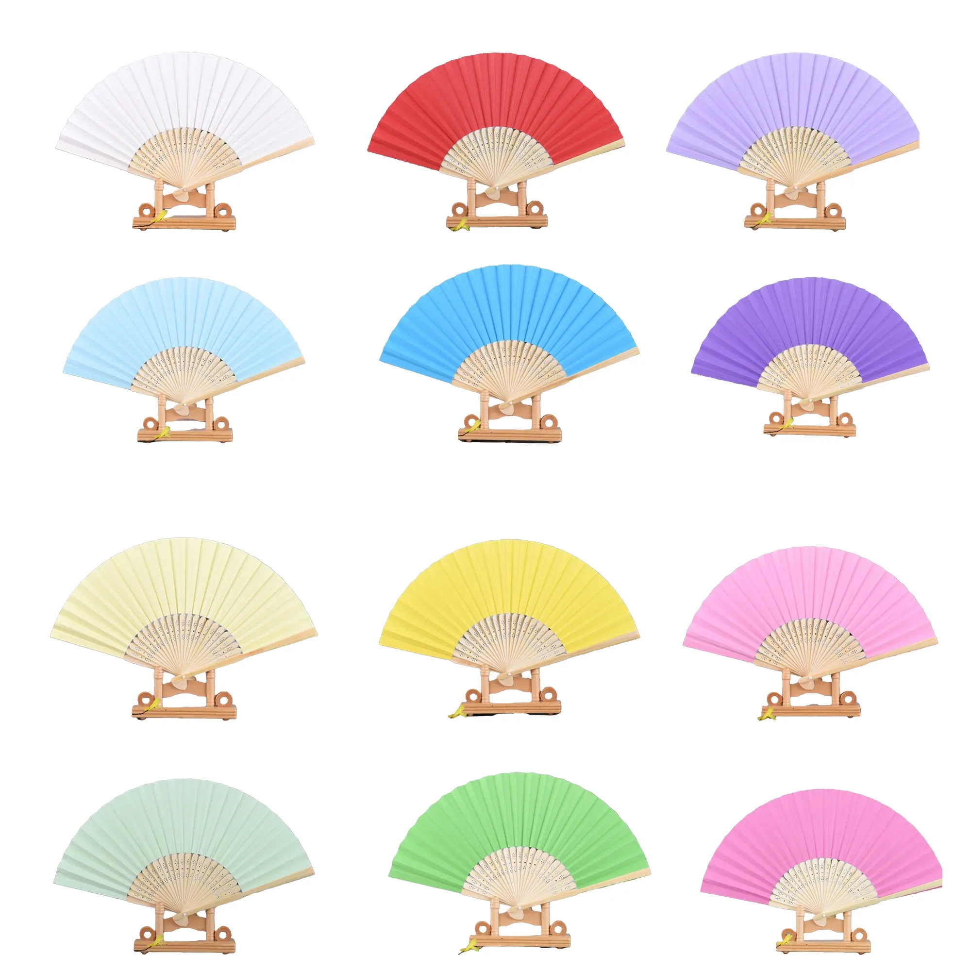 Blank Bamboo Paper Fan For Artistic Decoration And Events 3