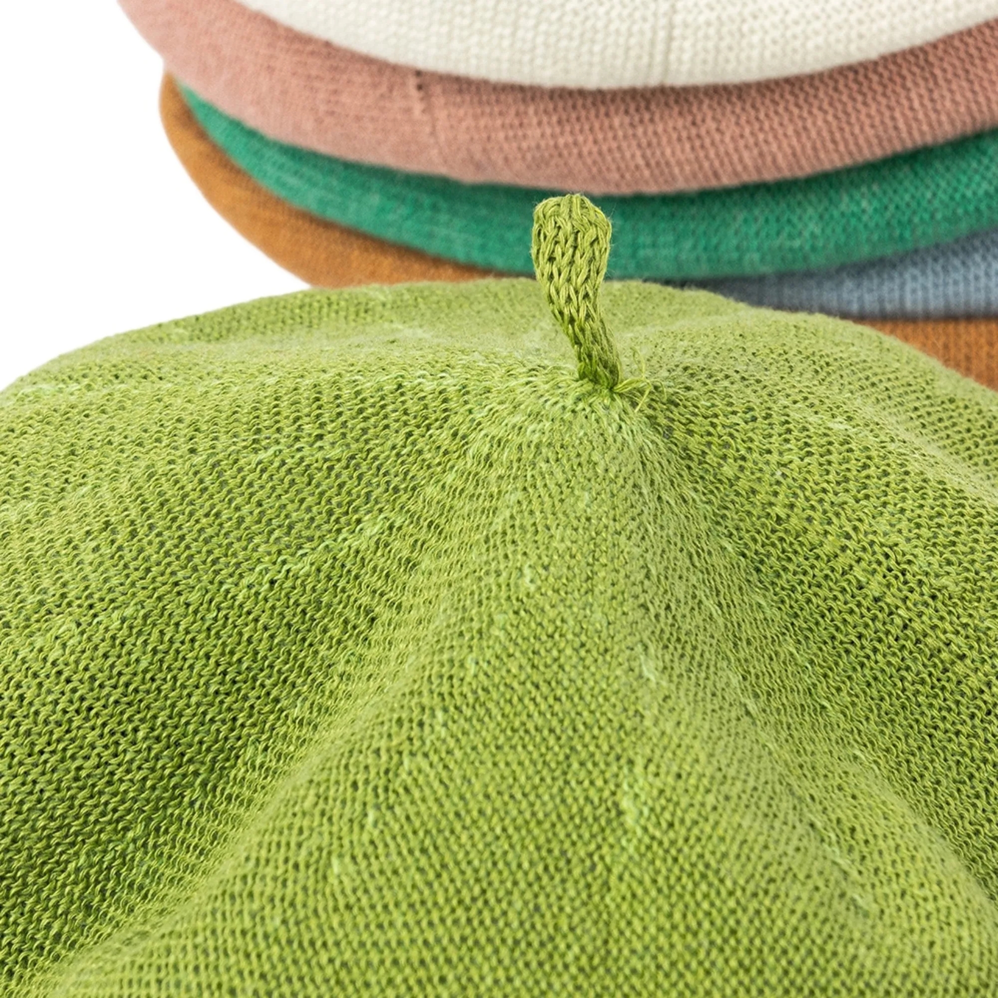 Linen Bright Solid Beret Hat 1