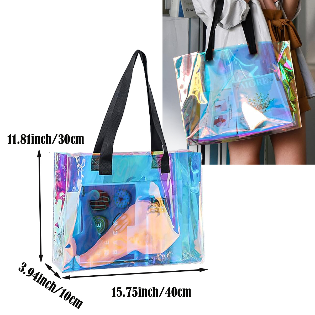 Clear Iridescent PVC Handbag 1