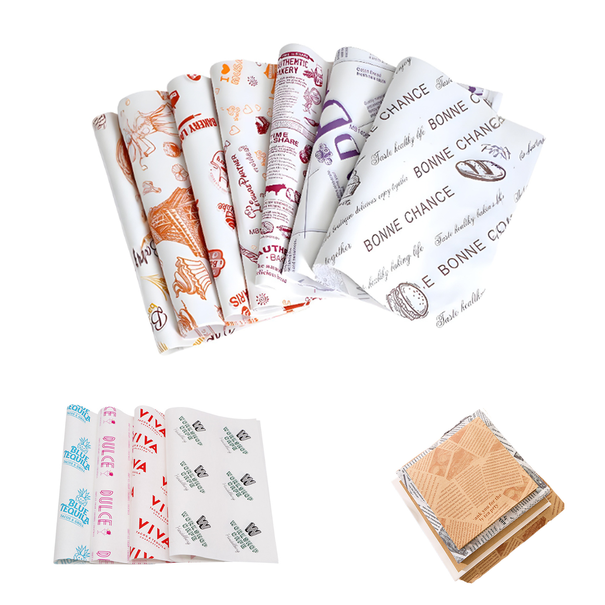 MOQ1000 Oil-Resistant Hamburger Wrap Sheets 1