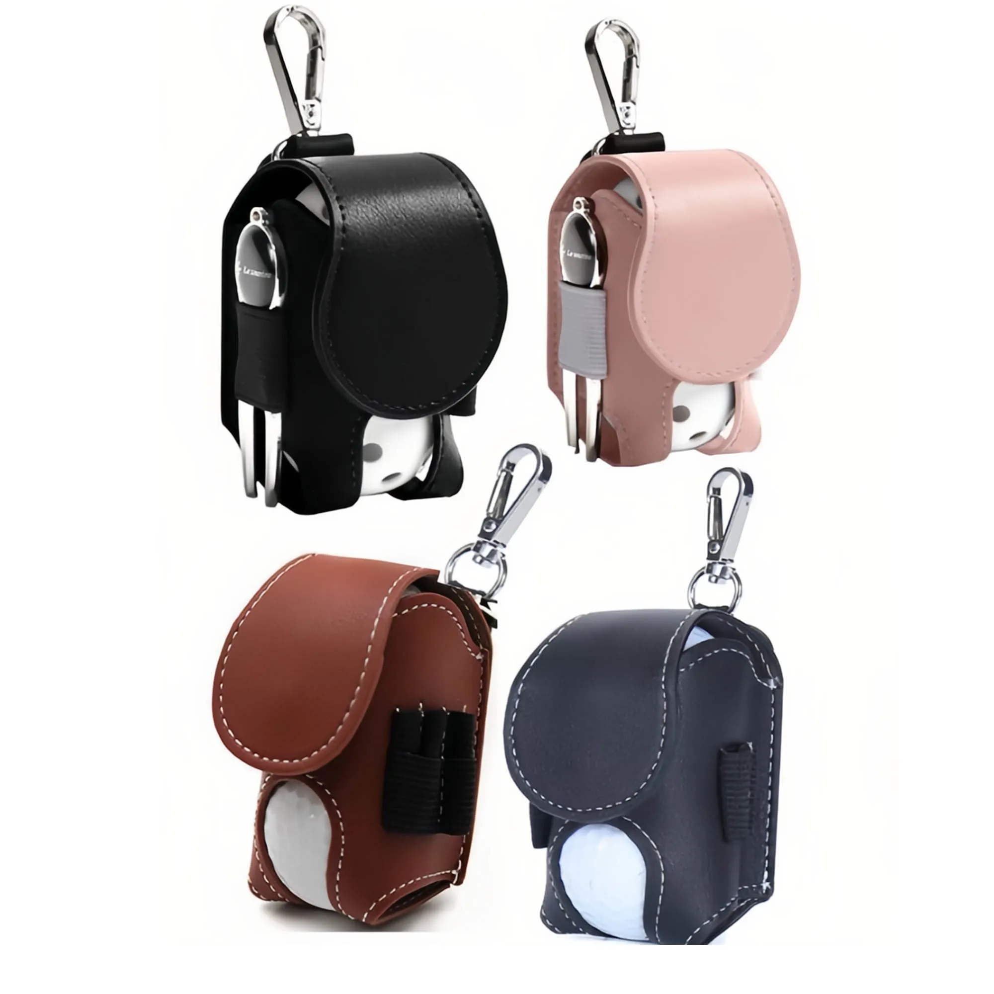 Compact Leather Golf Ball Bag 3