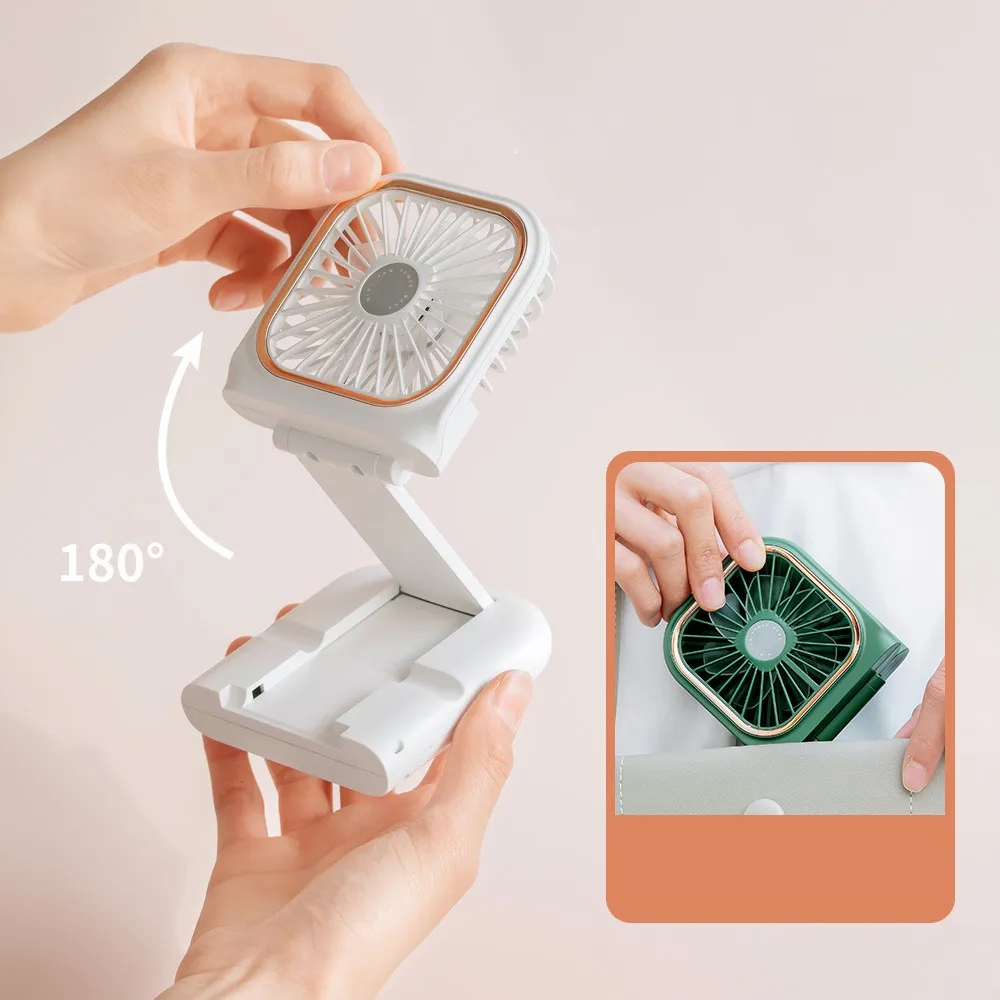 Phone Stander Handheld Foldable USB Neck Fan/Power Bank 2