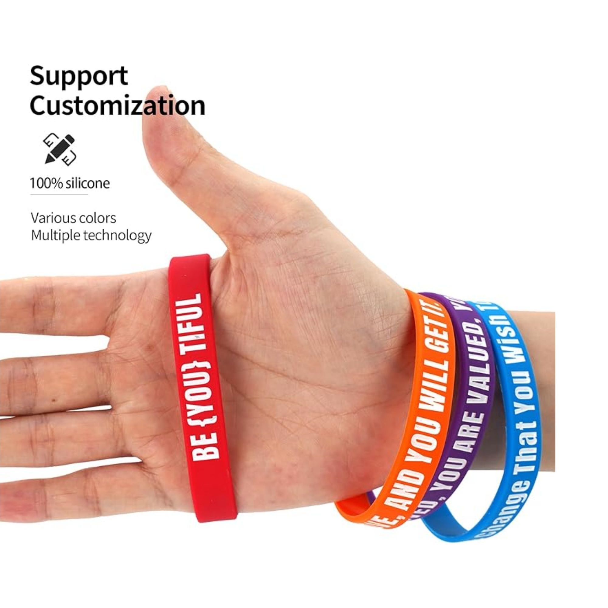 Custom Solid Color Silicone Wristband 4