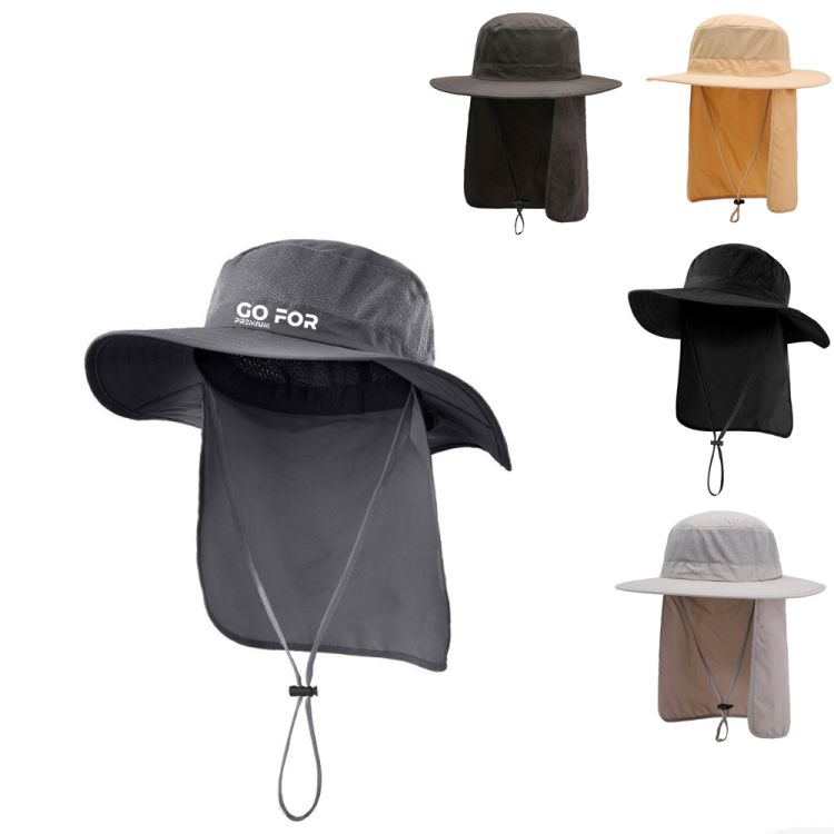 Mesh Sun Hat Wide Brim with Neck Flap 2