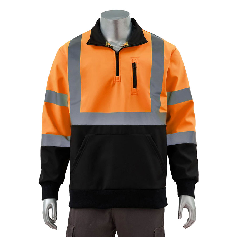 VISIPRO Reflective Colorblock Safety Quarter-Zip Sweatshirt 8
