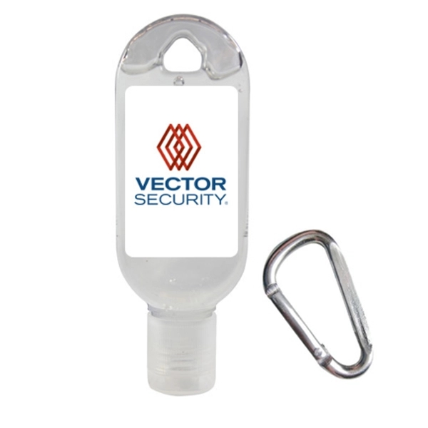 Hand Sanitizer Gel Tottle with Carabiners (1 Oz.) 2