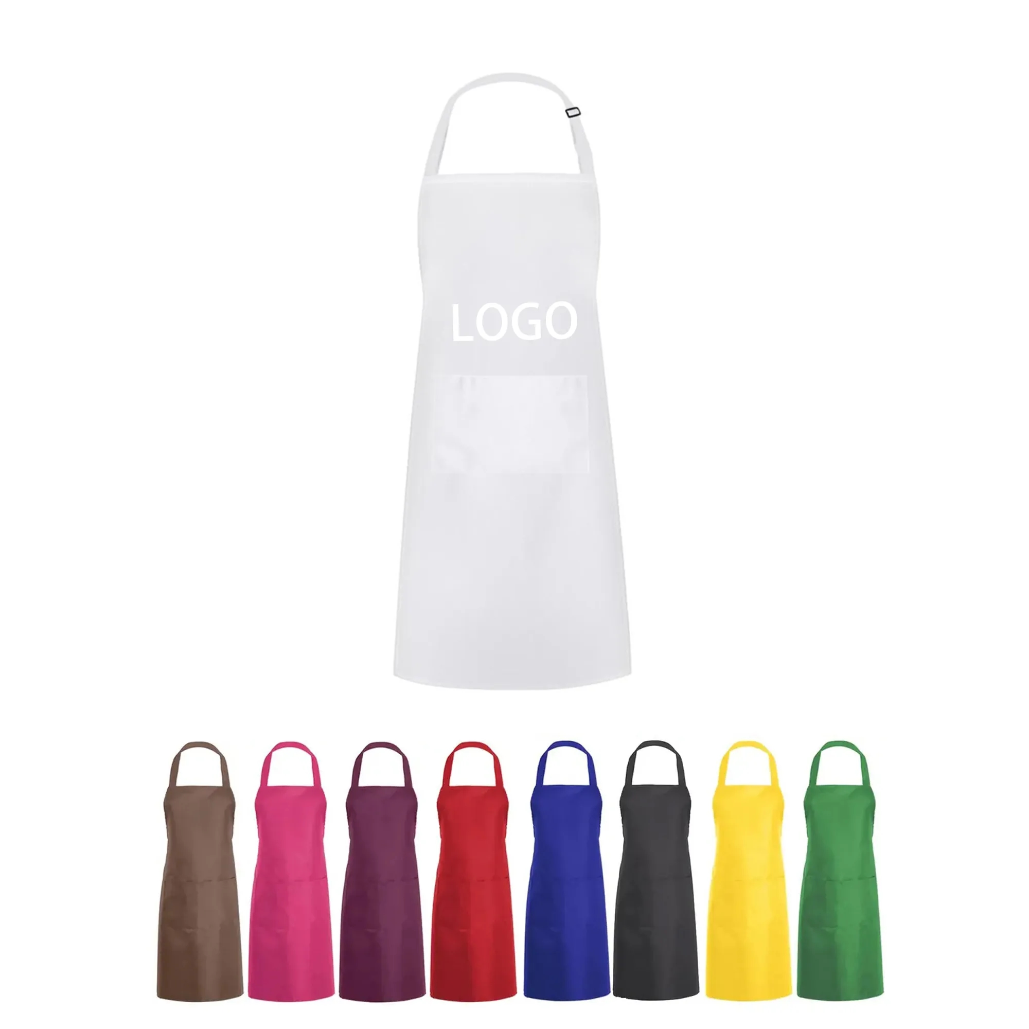 Unisex Adjustable Bib Work Home Apron With Pockets