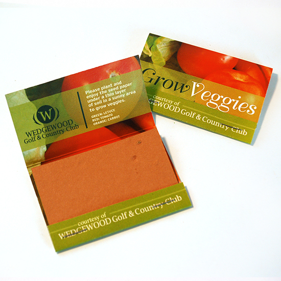 Large Veggie Seed Paper Matchbook, Double-Sided 1