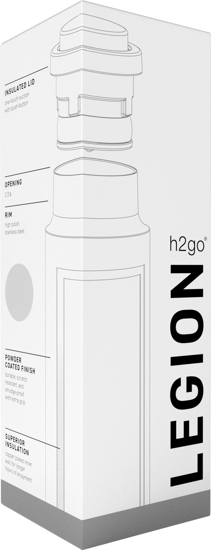 25 oz h2go legion - powder, custom water bottle with logo imprint 14