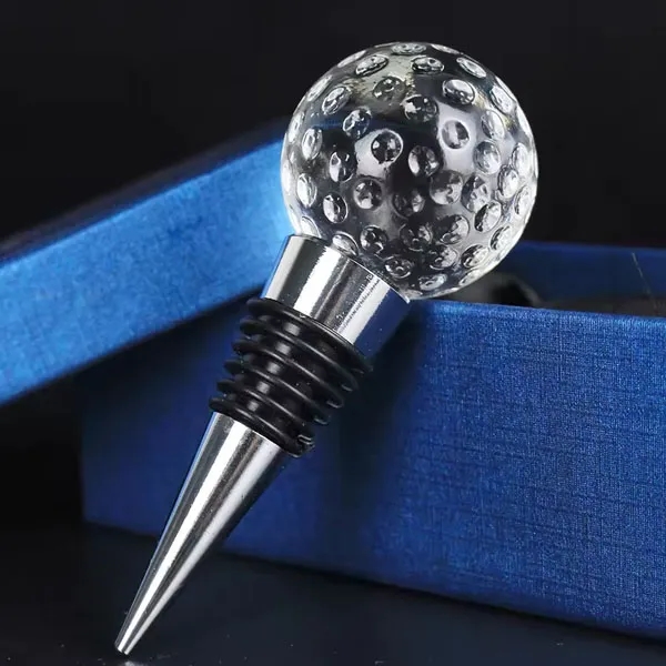 Golf Shaped Crystal Wine Bottle Stopper 6