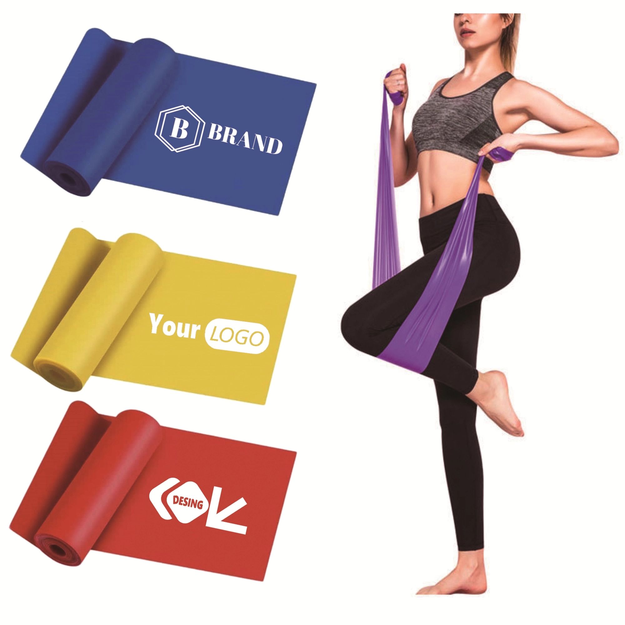 Elastic TPE Yoga Fitness Resistance Bands 7
