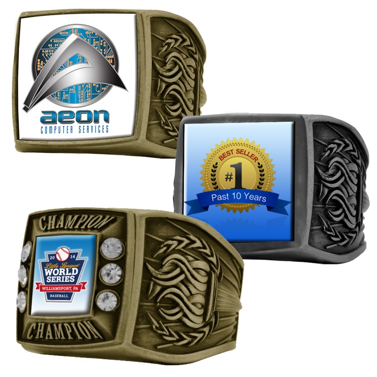 Express Vibraprint® Antique Torch Championship Rings