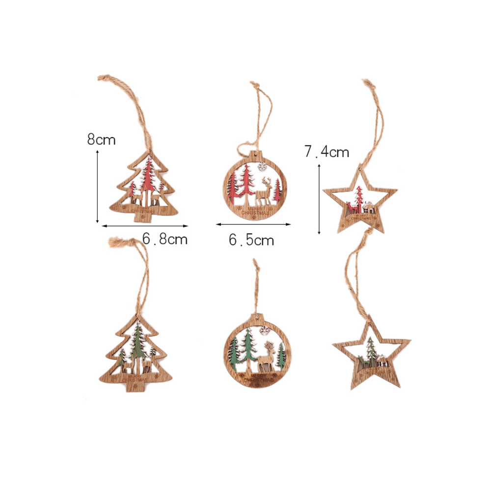 Christmas TreeWooden Elk Pendant Set 7