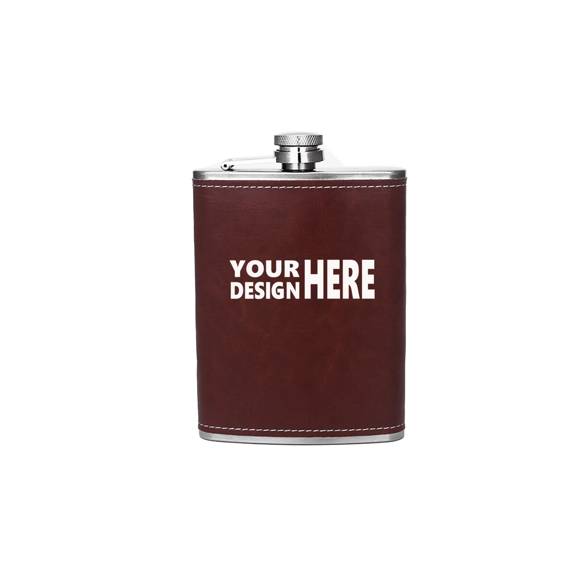 8oz Portable Outdoor Stainless Steel Flask -Red, custom water bottle with logo imprint 2