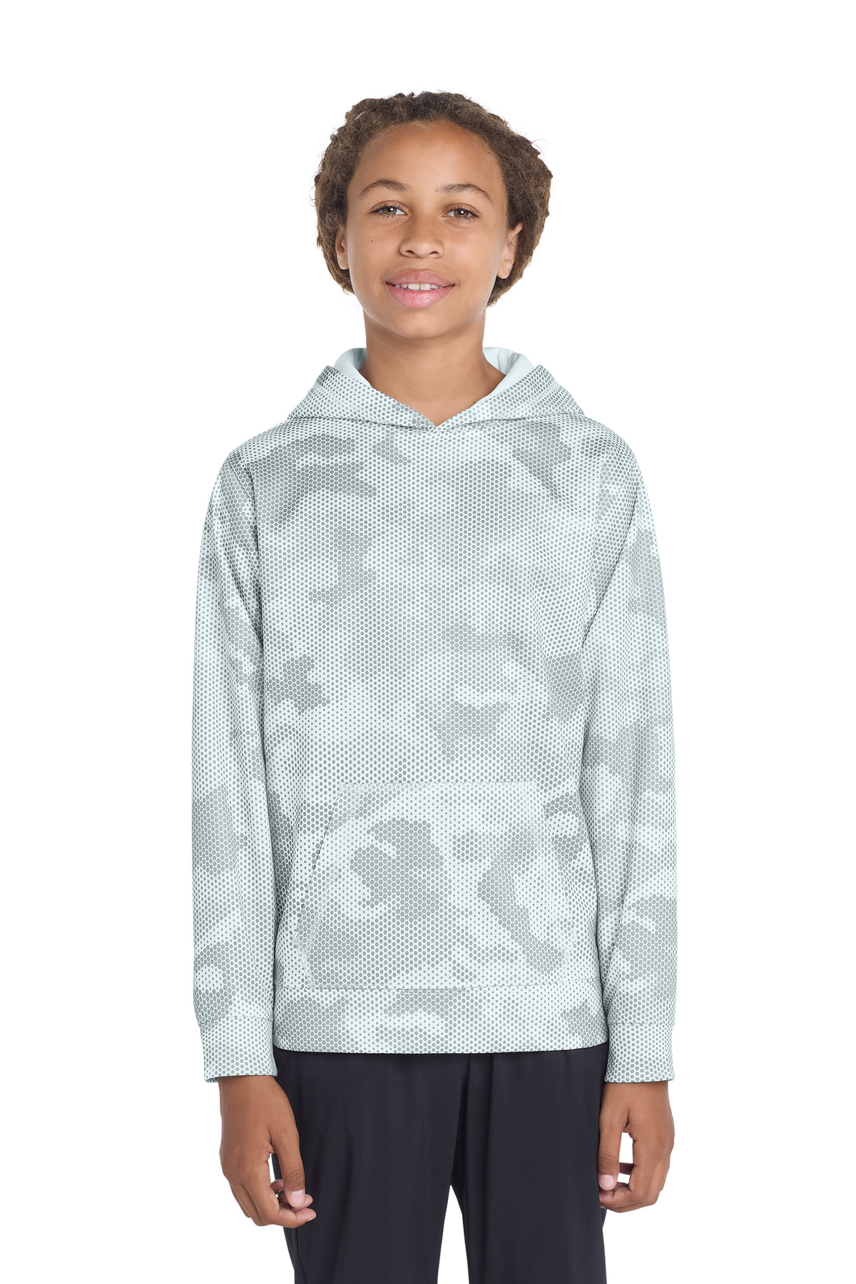 Sport-Tek Youth Sport-Wick CamoHex Fleece Hooded Pullover. YST240 5