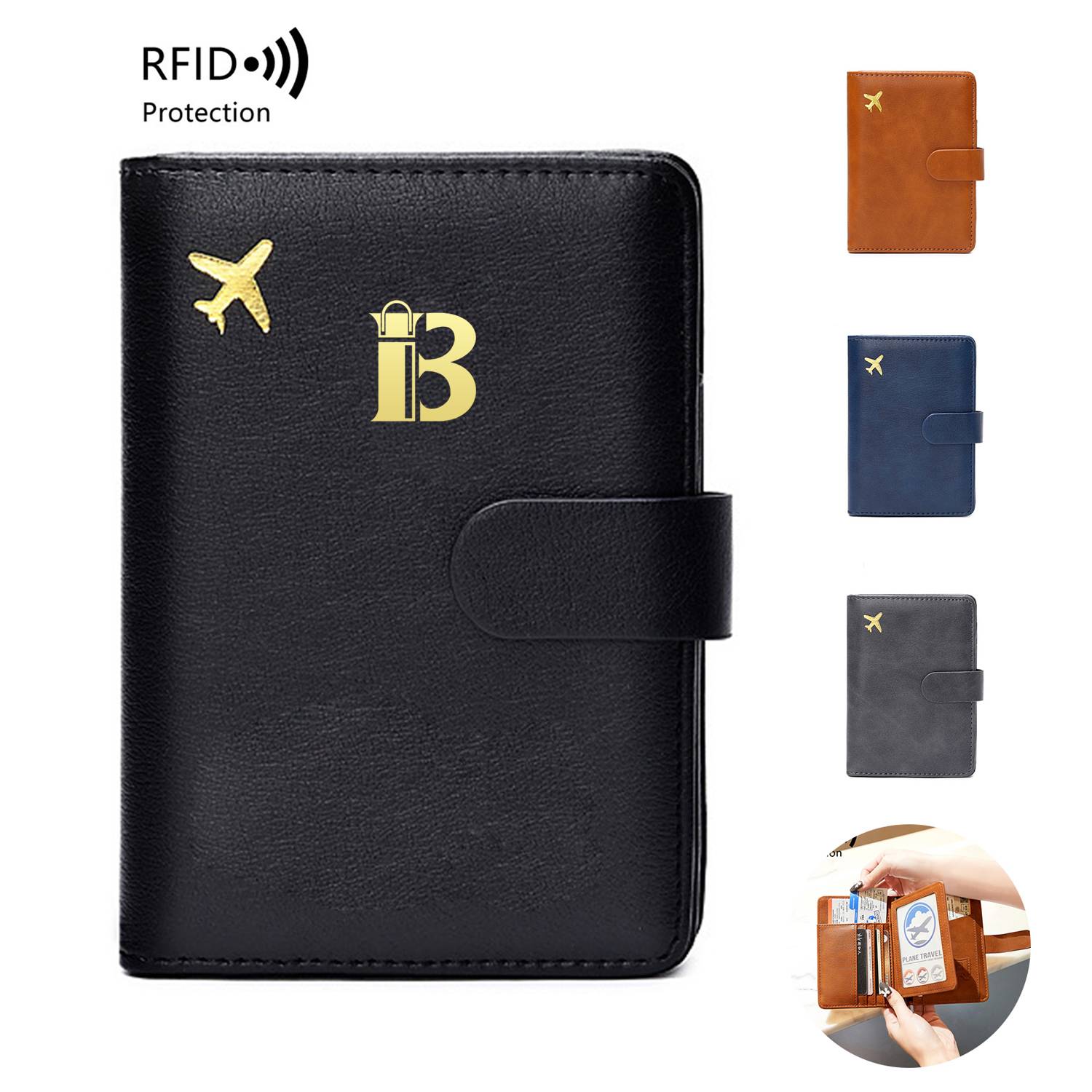 PU Leather RFID Passport/Card Wallet With Arita holder 1