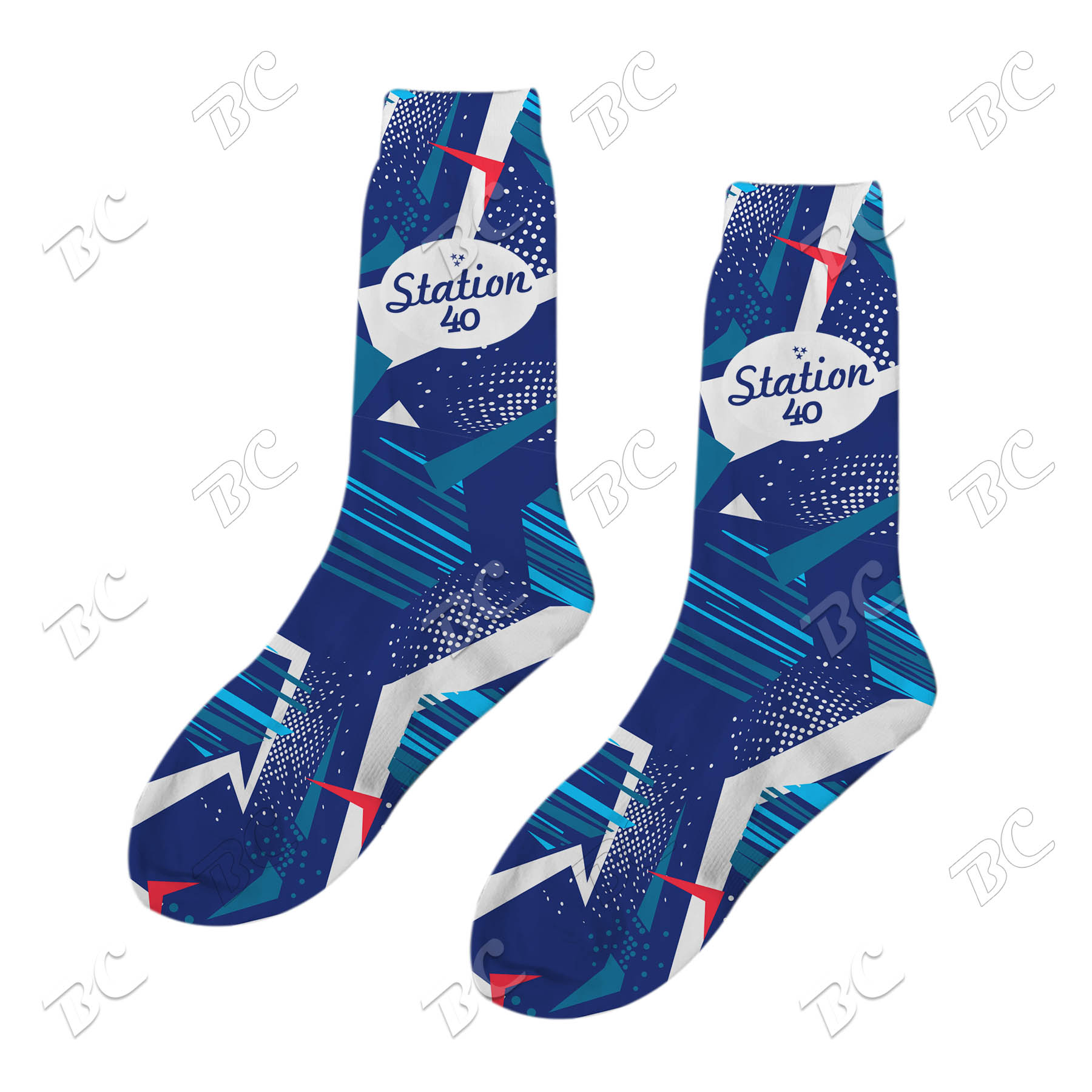 Full Color Athletic Crew 8 Inch high Socks 5