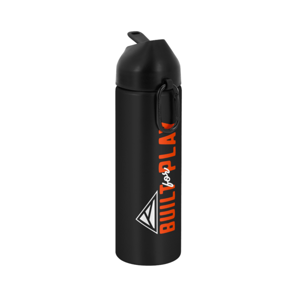 EasyFlow Recycled Aluminum Bottle w Straw Lid, custom water bottle with logo imprint 101