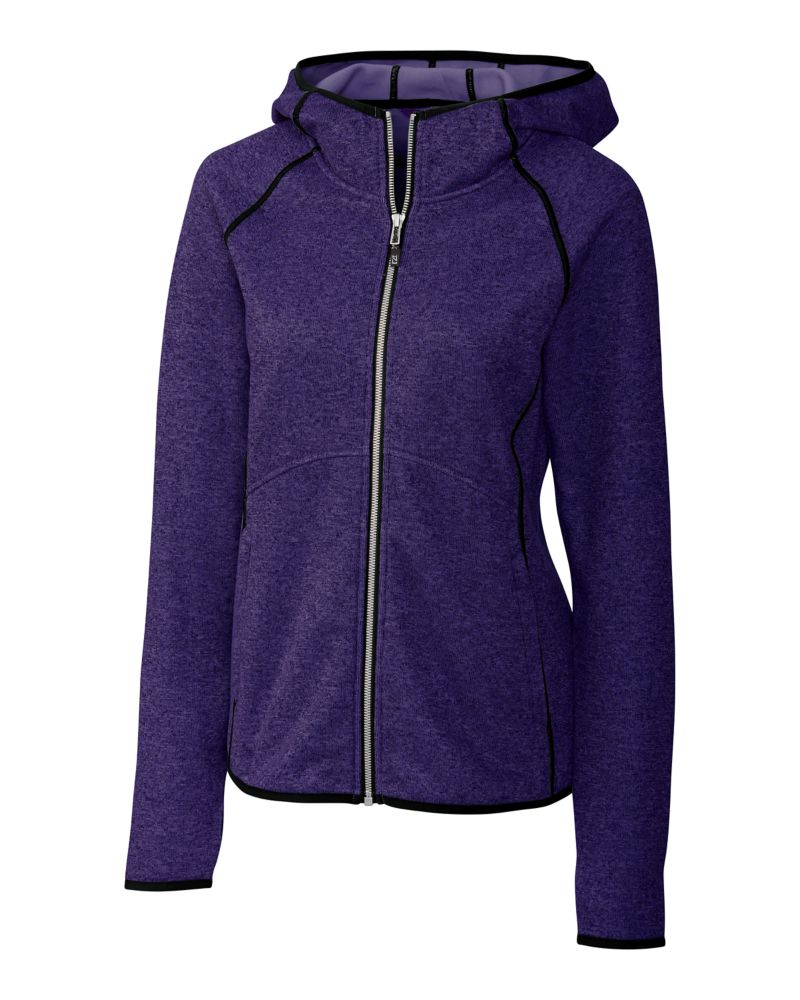 Cutter & Buck Mainsail Sweater-Knit Womens Full Zip Hooded Jacket 25