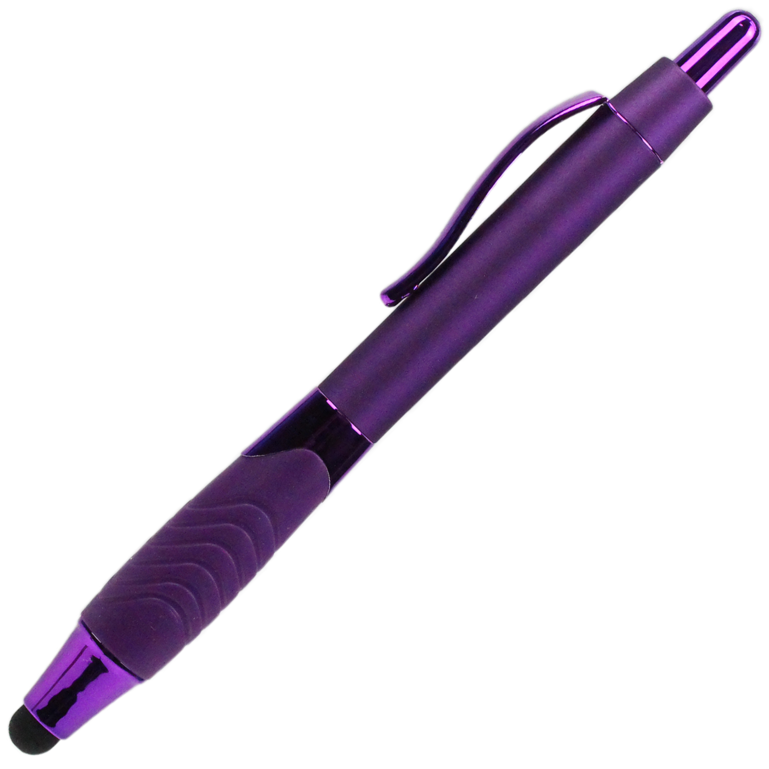 Recycled Rubberized Metallic Pen with Stylus Tip 3