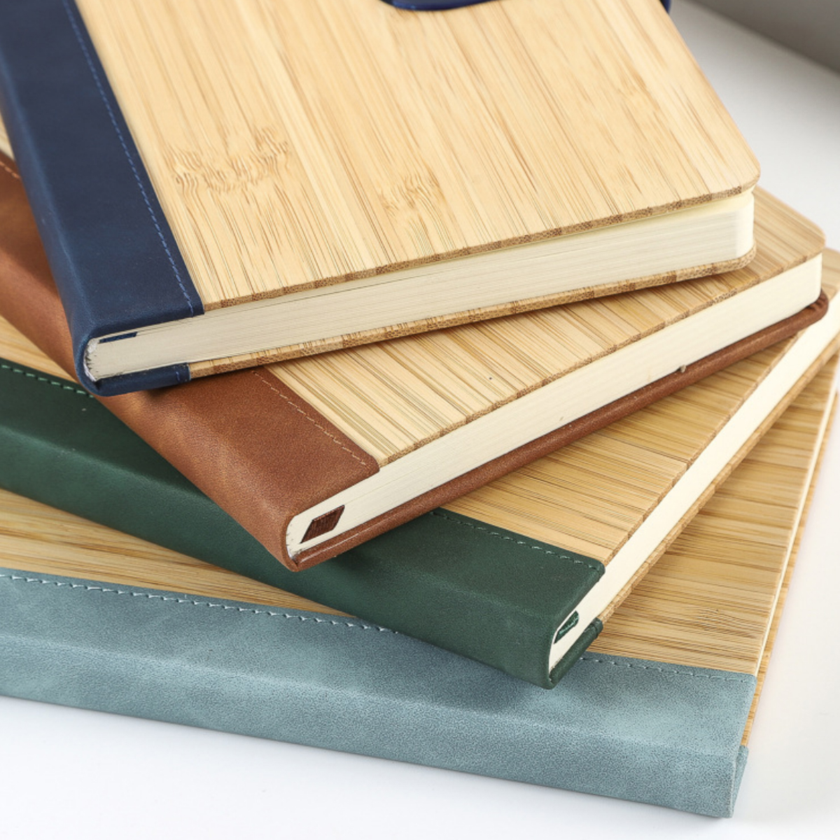 A5 Bamboo Cover Business Notebook with Magnetic Closure 4