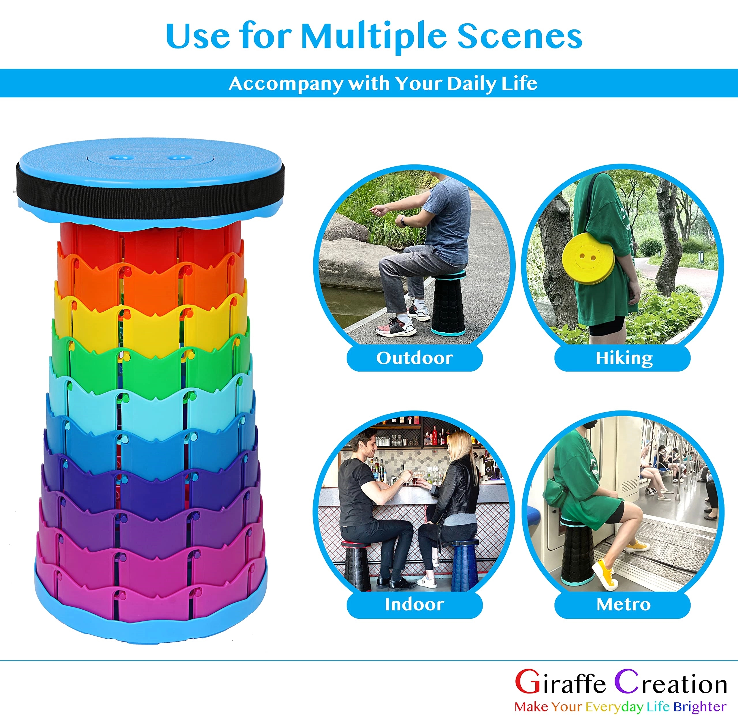 Folding telescope Stool Chair Colorful 1