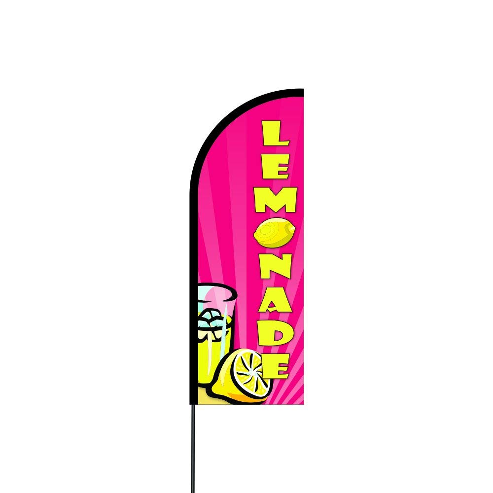 Lemonade Flag Kit Hardware 14' Feet Feather Flag Sign Outdoor Banner 2