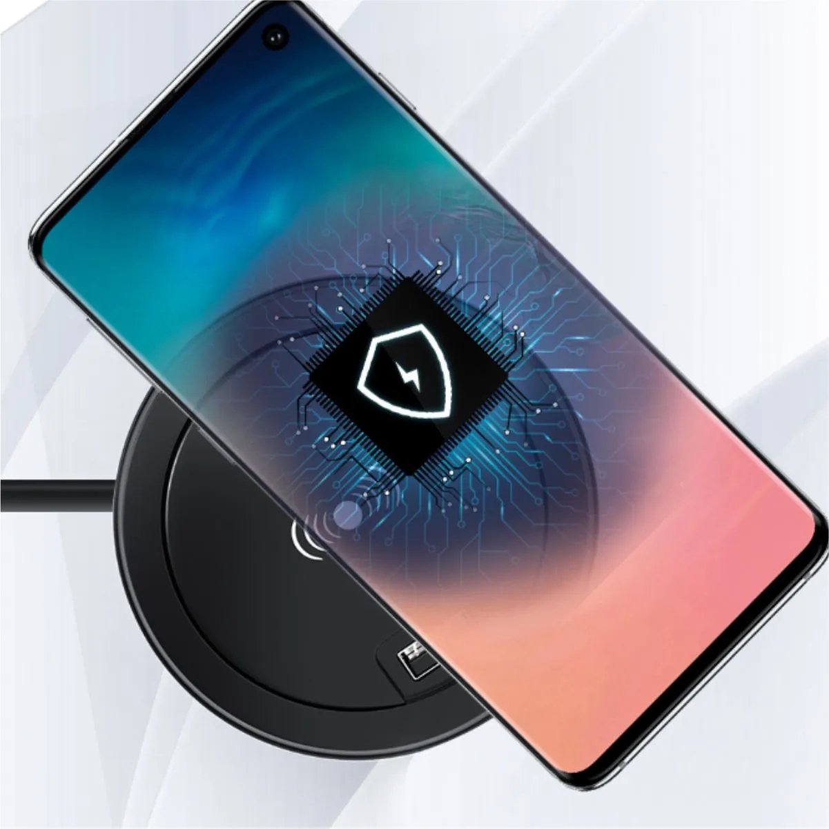 5W 60mm Desk Grommet Wireless Charger With USB A And C 3