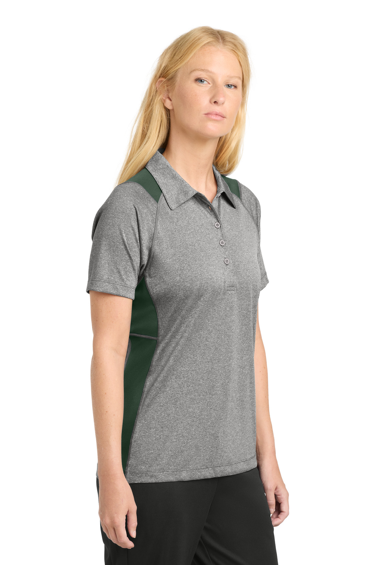 Sport-Tek Women's Heather Colorblock Contender Polo. LST665 61