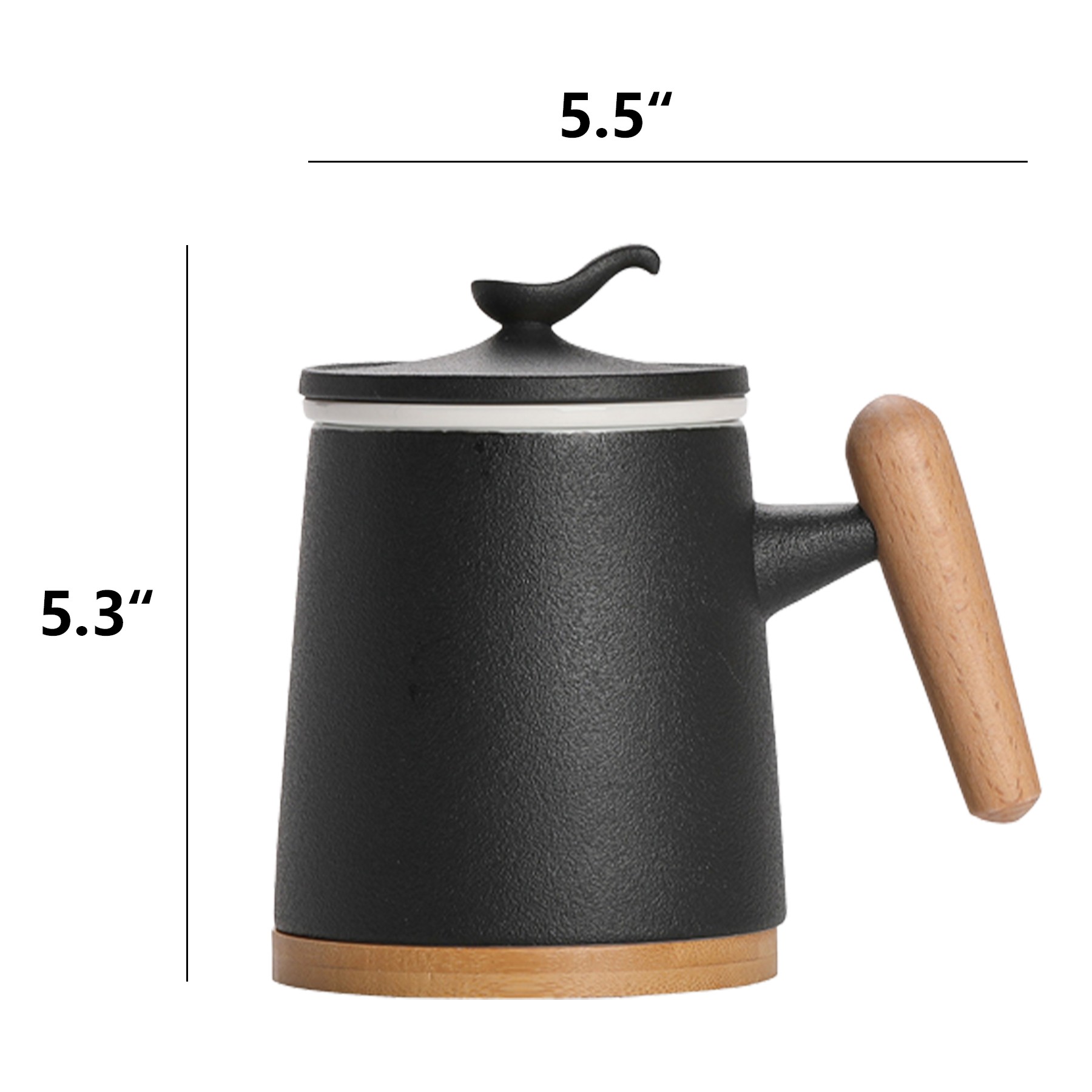 10Oz/300Ml Ceramic Teacup W/ Coaster And Infuser 3