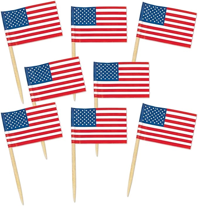 Small Toothpick Mini Stick Cupcake Toppers Flag 4