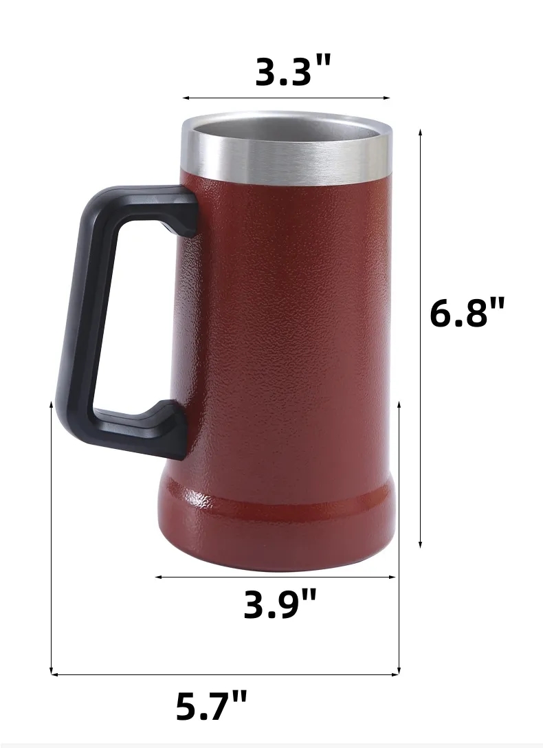 24oz Stainless Steel Beer Mug with Handle 8