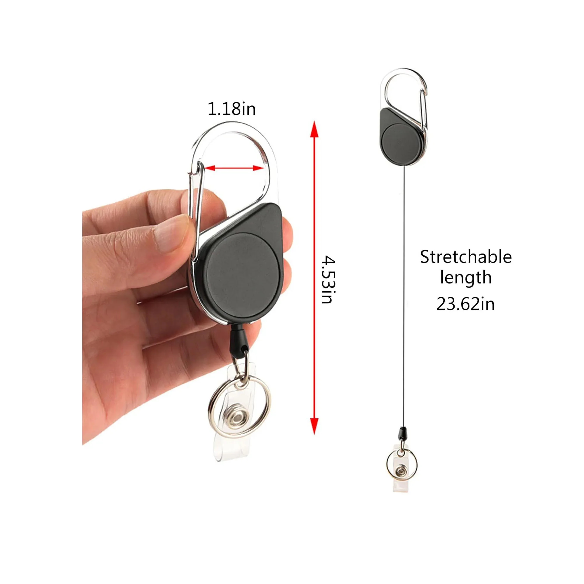 Carabiner Heavy Duty Badge Holder Keychain 3