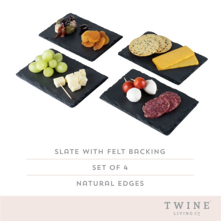 Twine Living® Slate Tapas Plate, set of 4 2