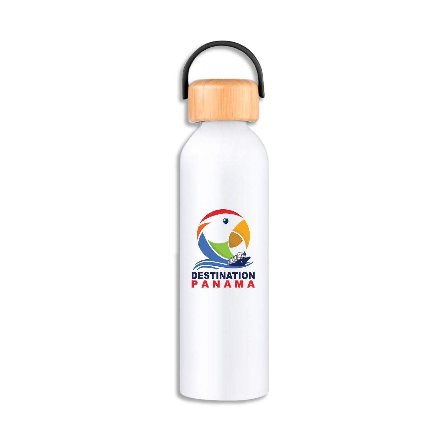 Juno 24 oz Recycled Aluminum Water Bottle with Bamboo Lid 8