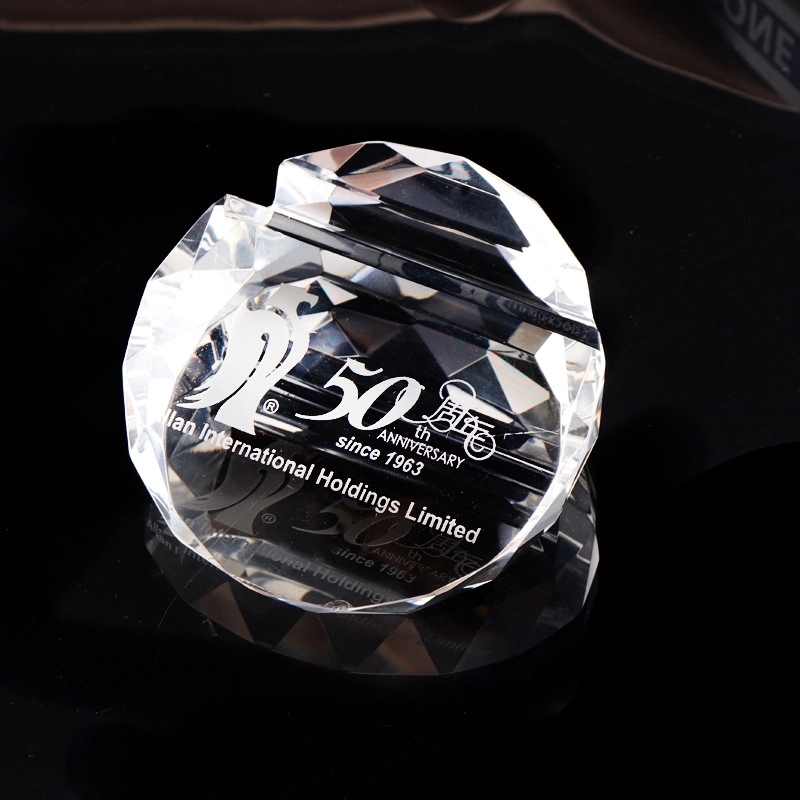 Multifaceted Crystal Round Paperweight 1