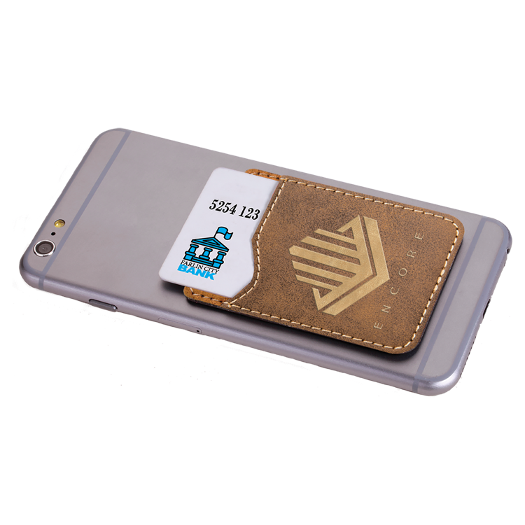 Rustic/Gold Leatherette Phone Wallet 2